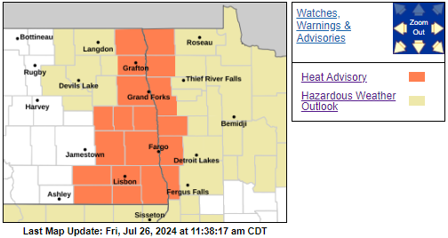 NWS Heat advisory 7/26/24