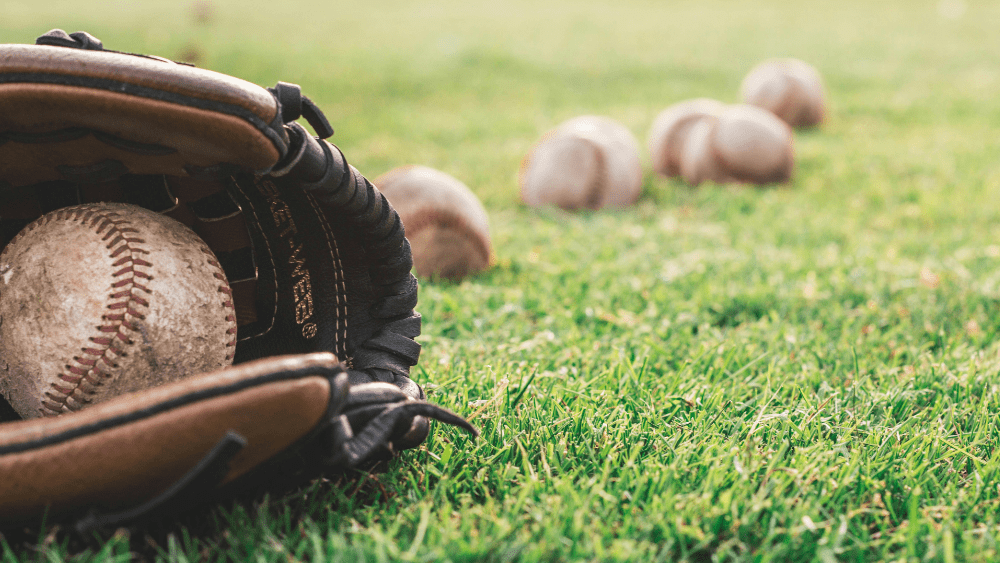 Baseballs in a field