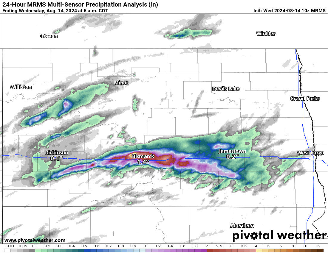 24-Hour MRMS Multi-sensor Precipitation Analysis