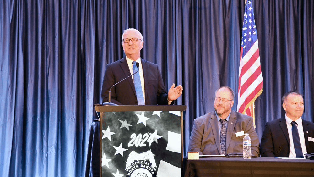 Senator speaking at an event