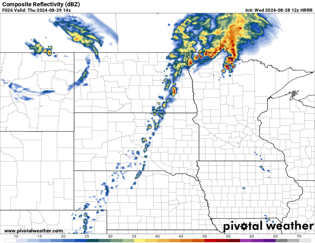 12z HRRR Simulated Reflectivity (Radar)