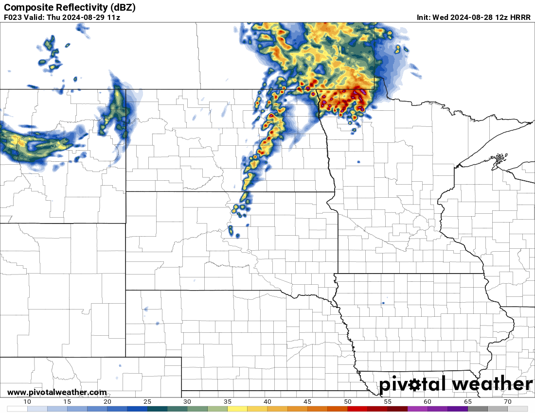 12z HRRR Simulated Reflectivity (Radar)