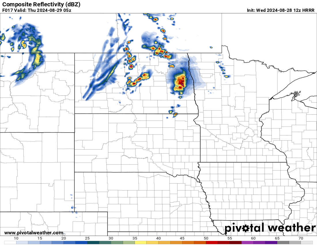 12z HRRR Simulated Reflectivity (Radar)