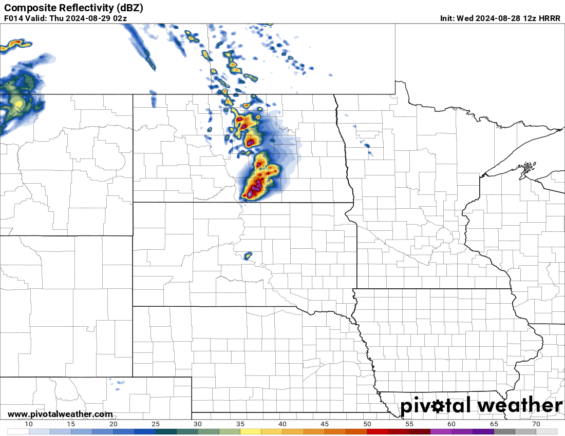 12z HRRR Simulated Reflectivity (Radar)