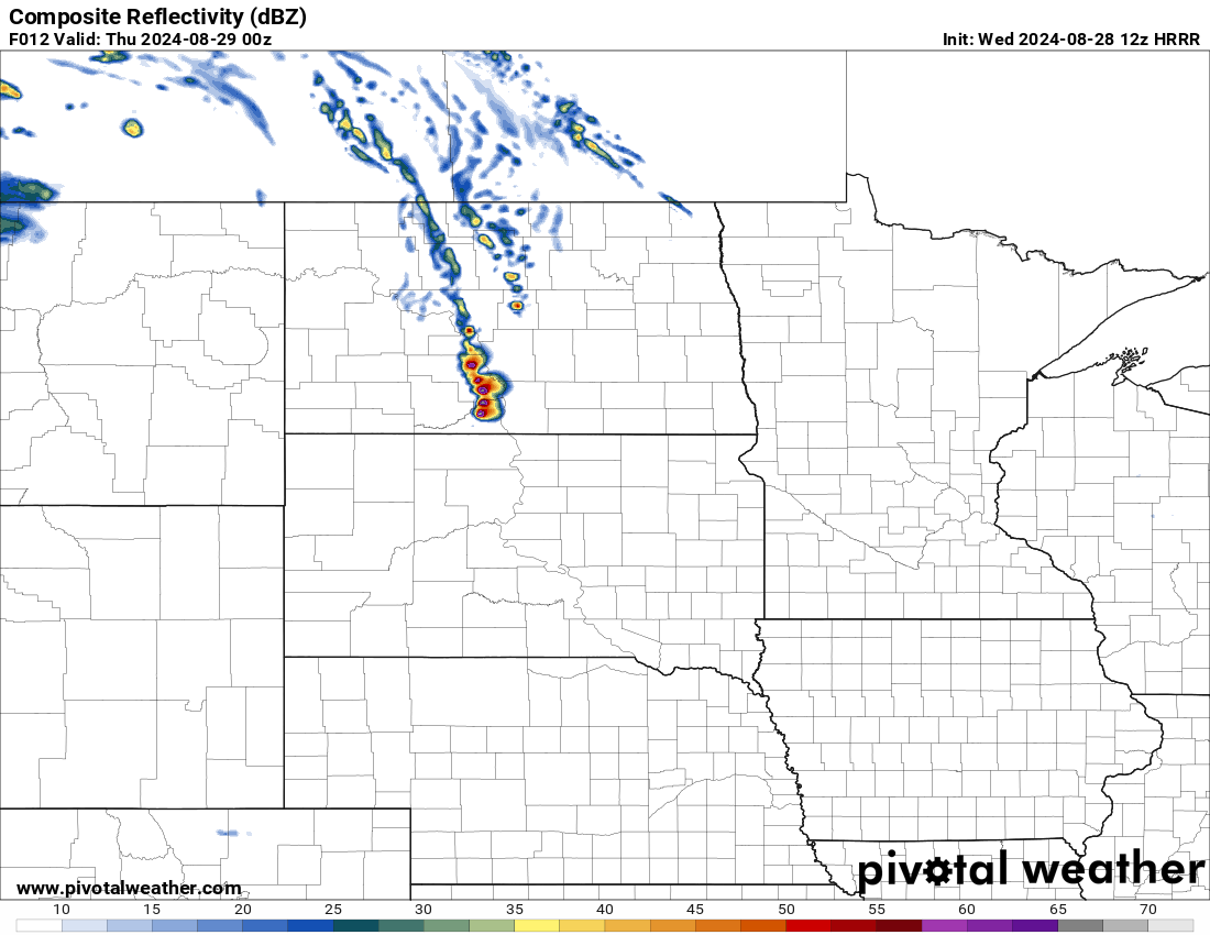 12z HRRR Simulated Reflectivity (Radar)