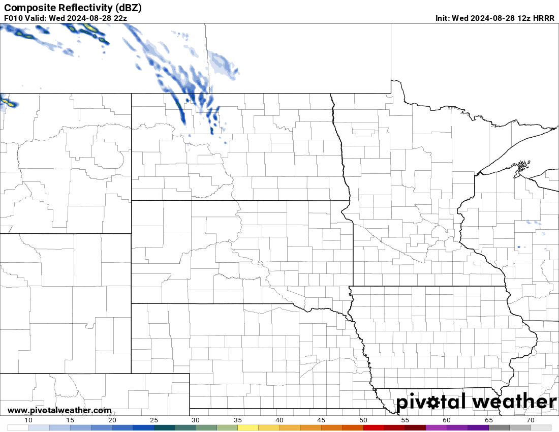 12z HRRR Simulated Reflectivity (Radar)