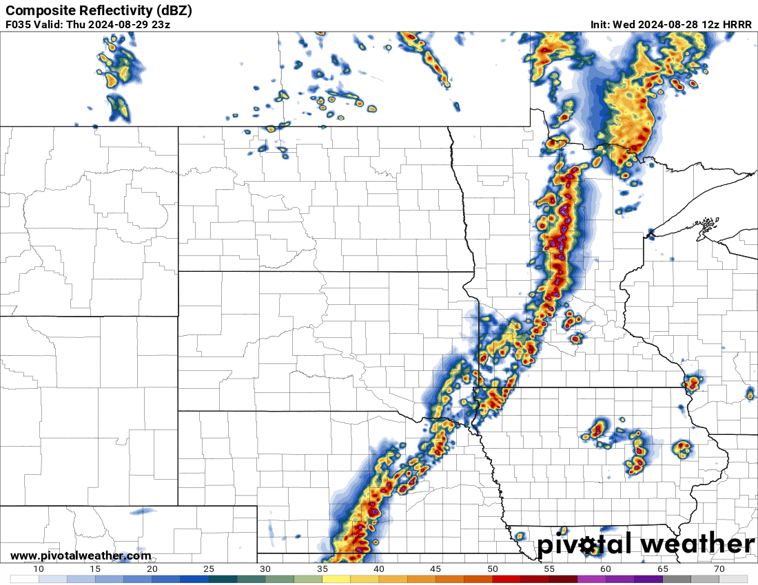 12z HRRR Simulated Reflectivity (Radar)