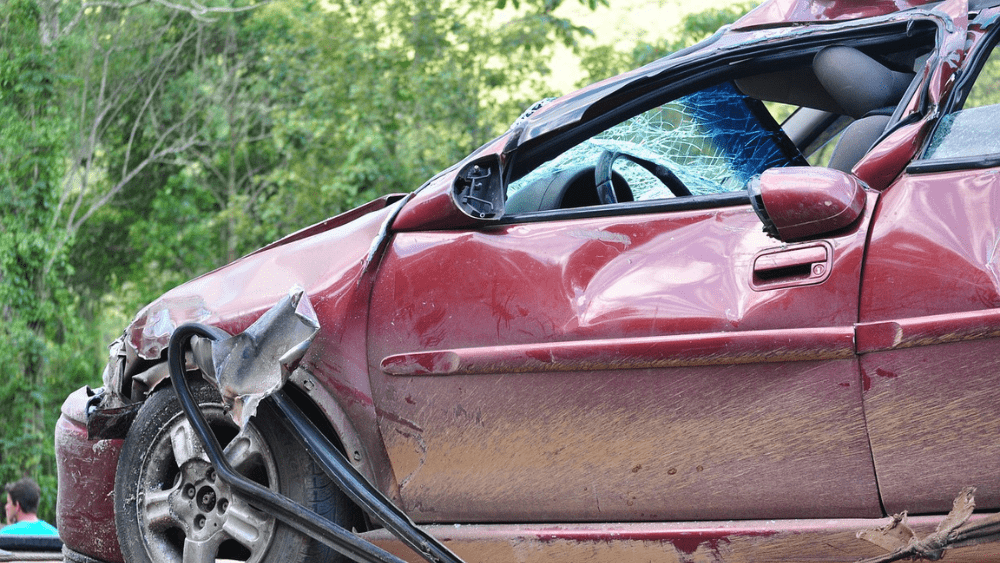 vehicle with heavy crash damage