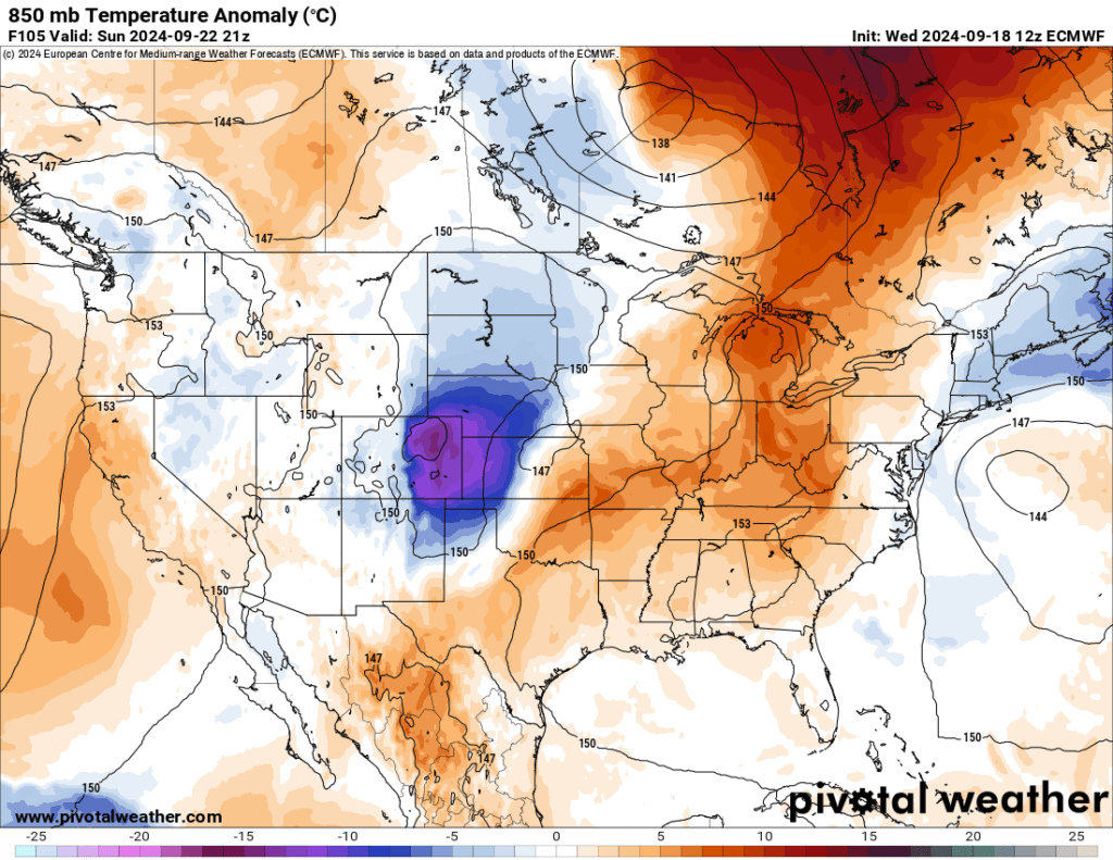 12z ECMWF 850 mb temp anomaly via pivotal weather