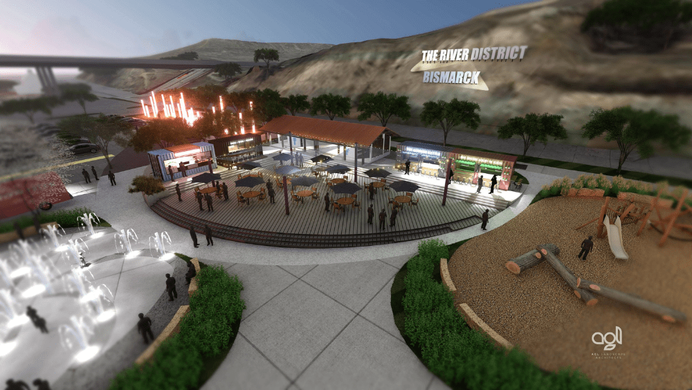 Renderings of the Festival Grounds at Bismarck Riverfront Park