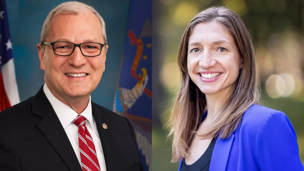 Senator Kevin Cramer (left) and Challenger Katrina Christiansen (right)