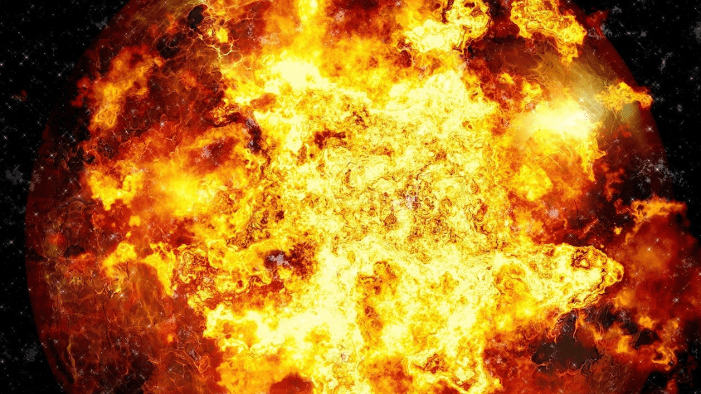 ball of fire after explosion