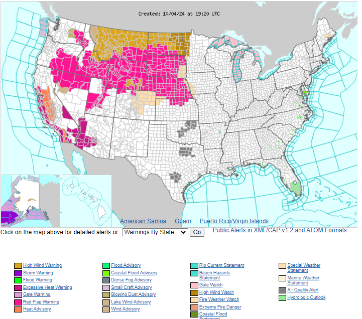 Weather Advisories via National Weather Service