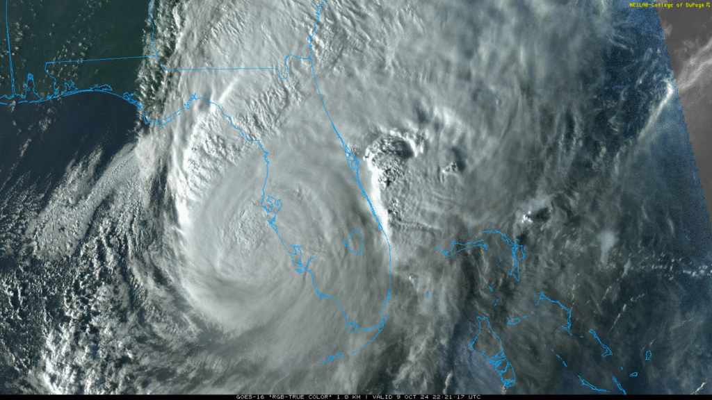 Goes-16 true color band Satellite imaging via College of Dupage NEXLAB Satellite and Radar