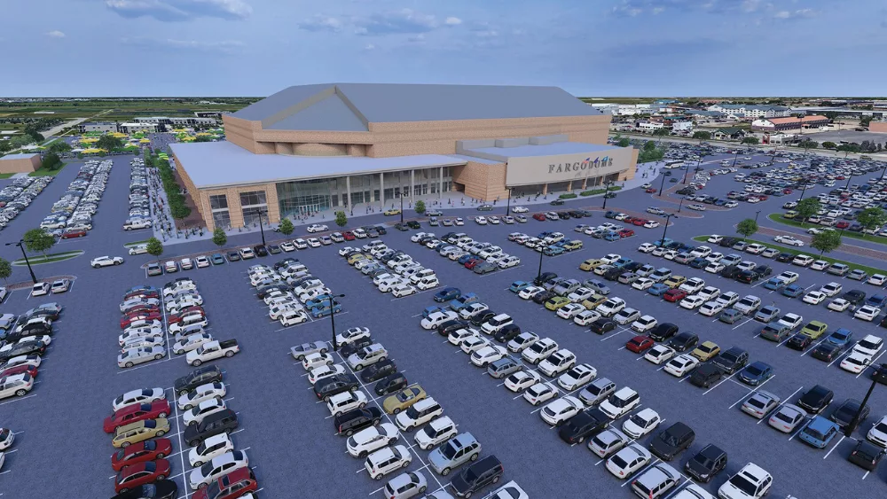 Concept art of the proposed Fargodome expansion (produced by Perkins & Will)