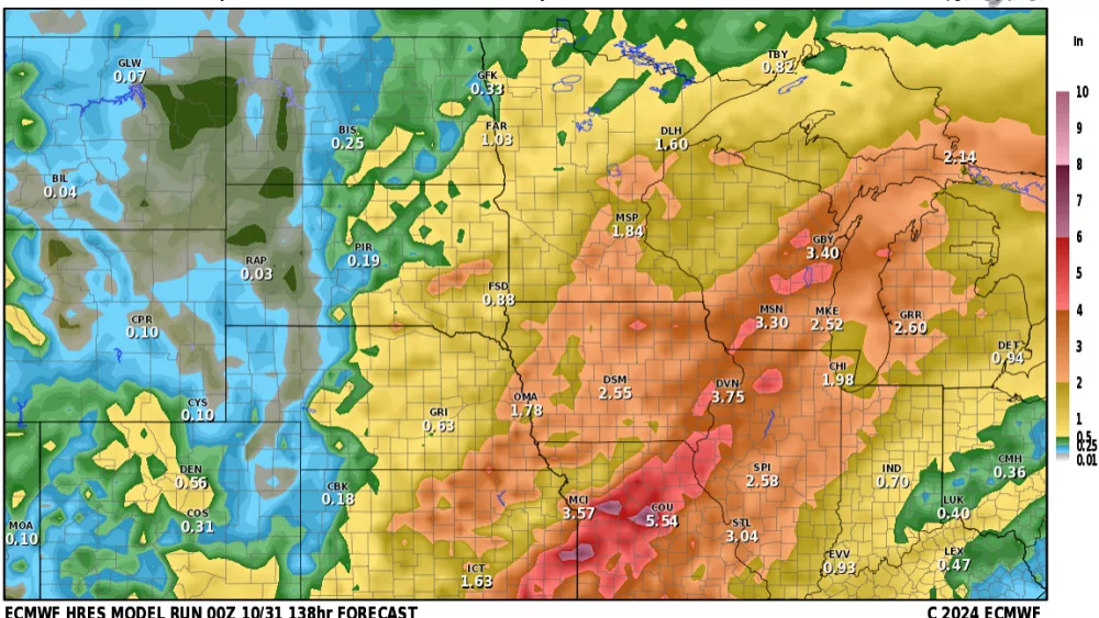 Expected rainfall