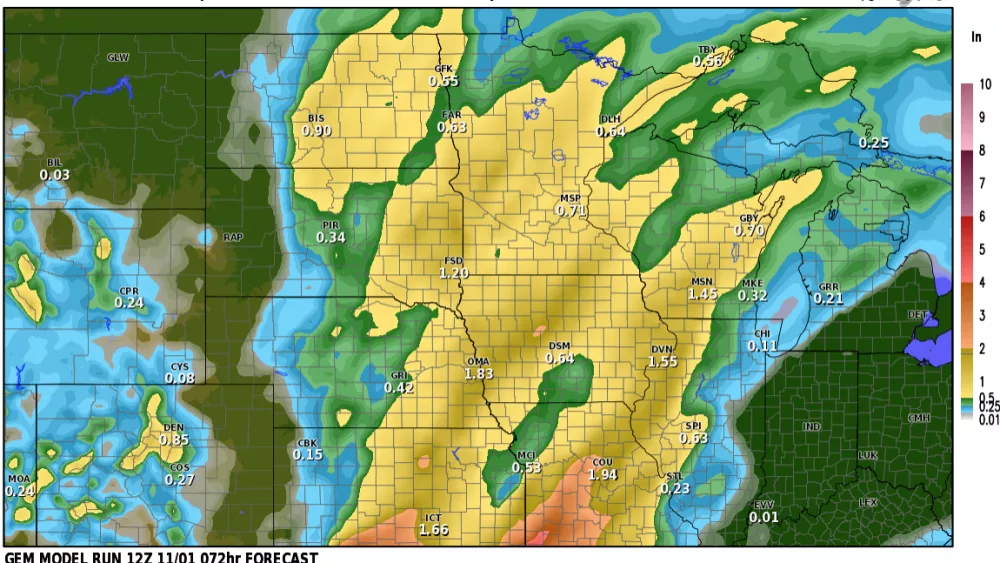 Upcoming rain