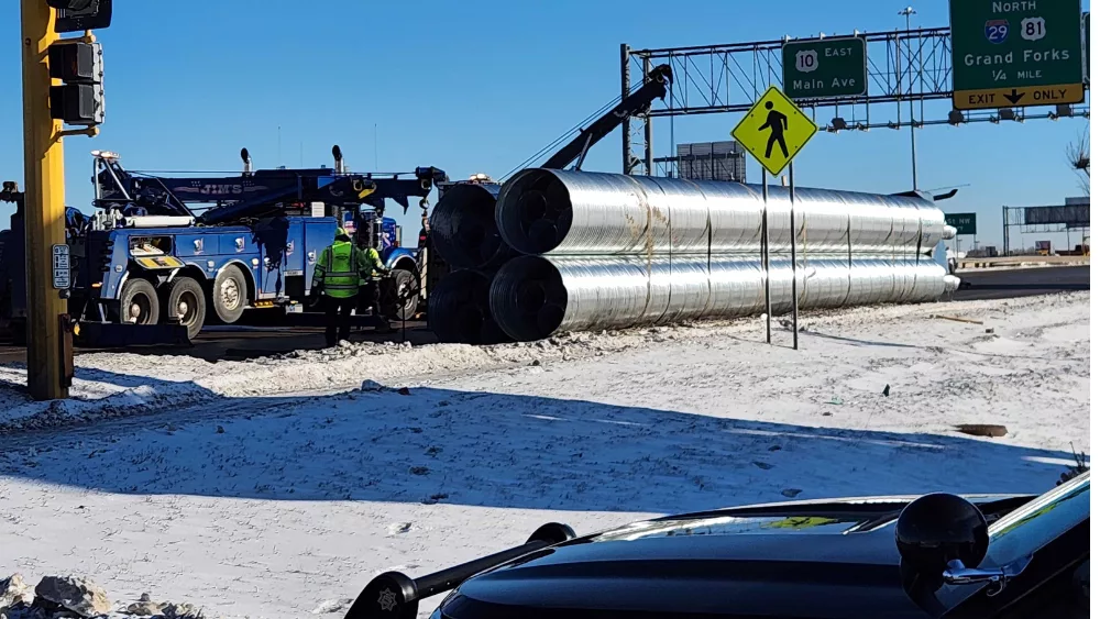 a truck rolled over