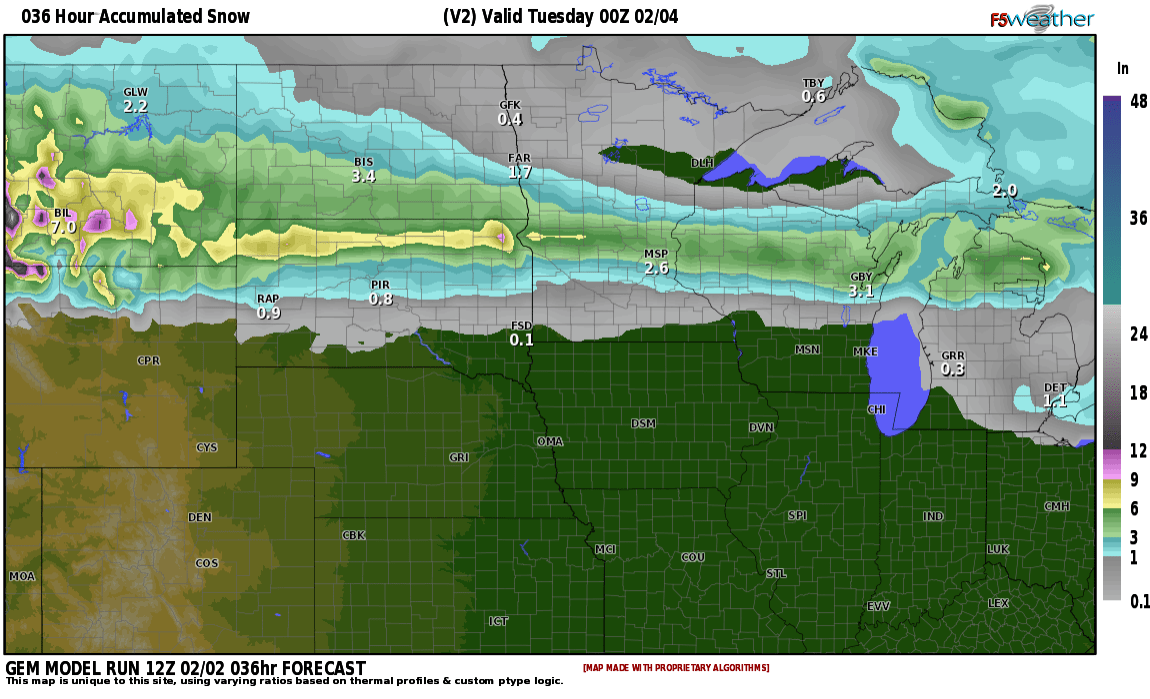 Monday snow