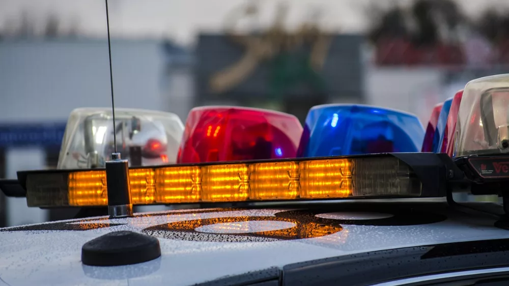 Image of the hood of a police car