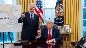 President Donald Trump and Senator John Hoeven