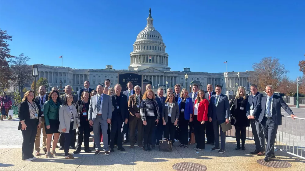 Business leaders pose in Washington, D.C., at the 2023 Fly-In.