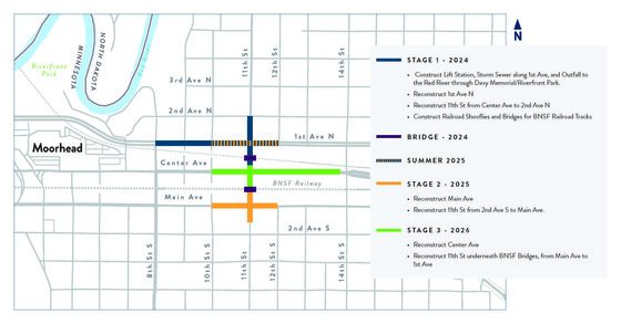 Moorhead underpass construction map