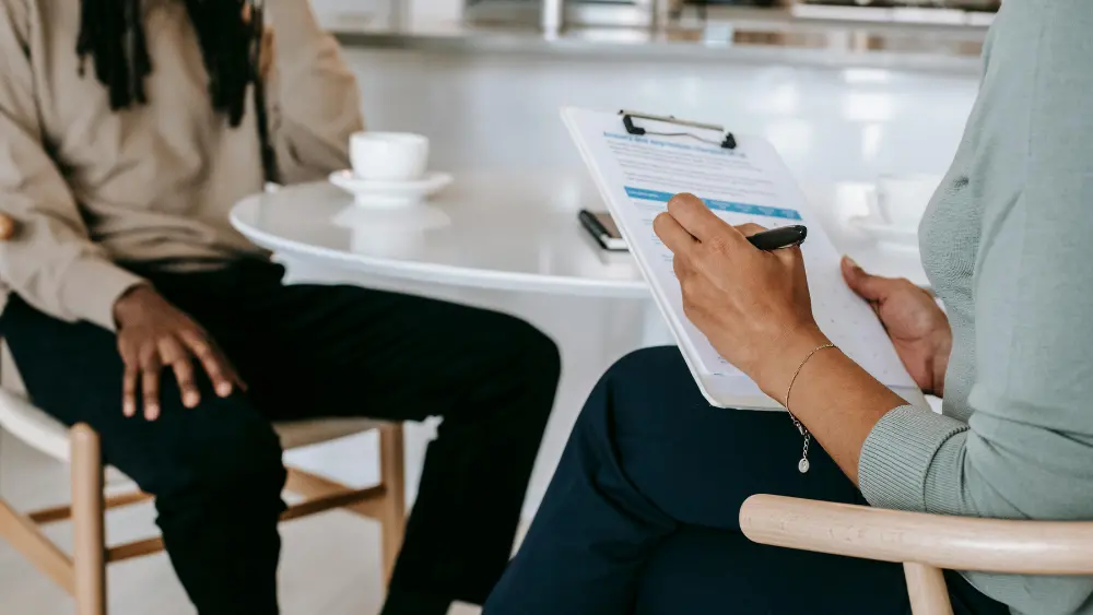 Image of job interview setting