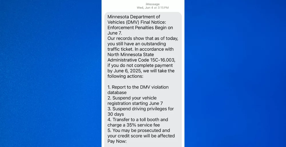 MN scam text