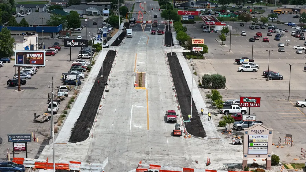 Drone image of 32nd Avenue South construction
