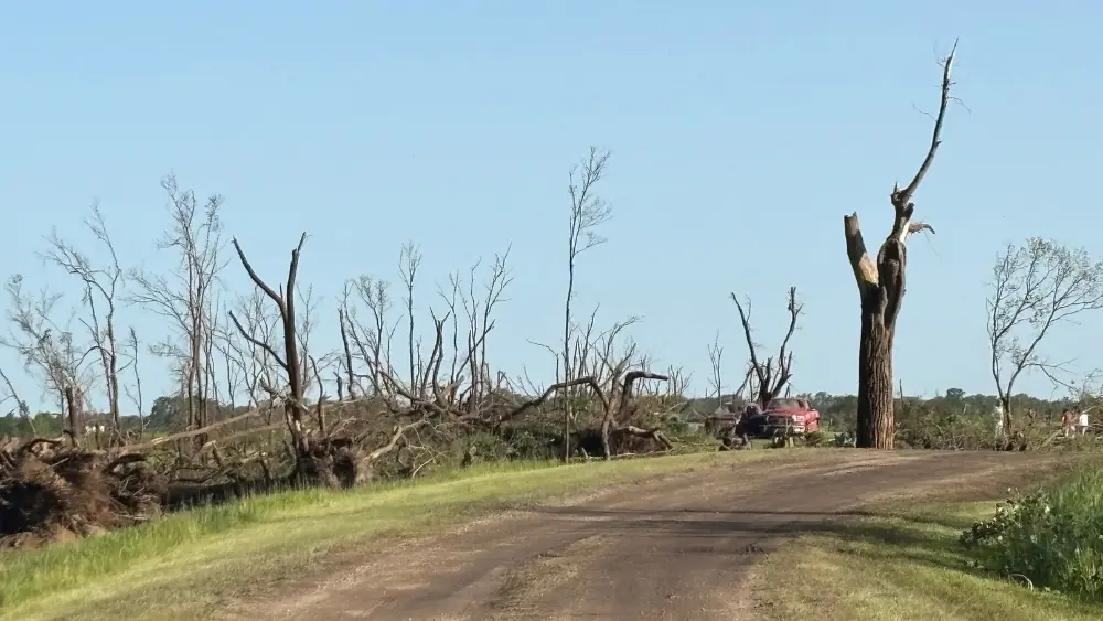 Image of home destroyed following tornado in Enderlin