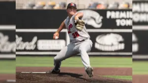 Pitcher throwing a baseball