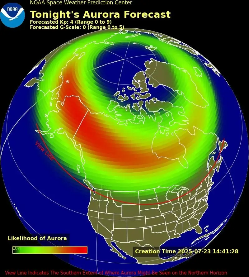 Image of Northern Lights map
