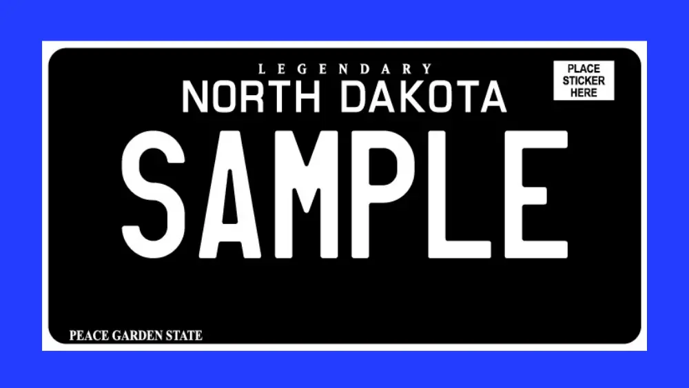 North Dakota blackout plate