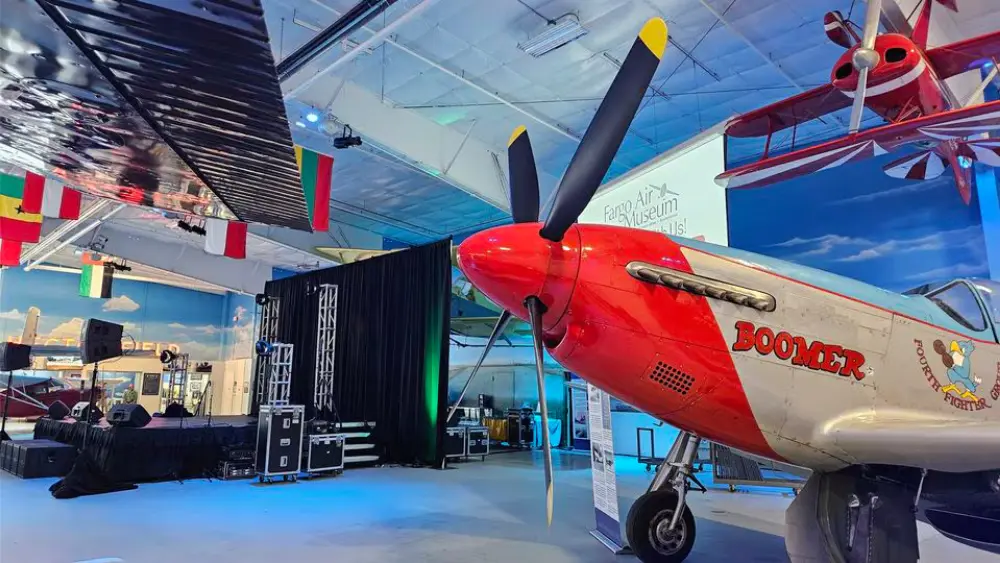 Image of historic planes inside the Fargo Air Museum