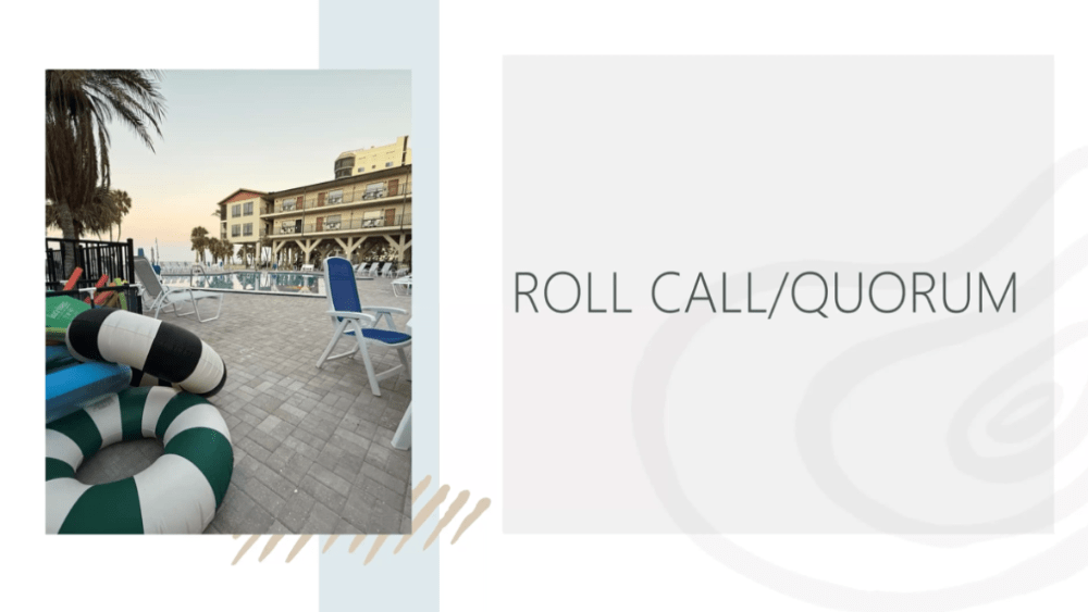 Image of roll call slide