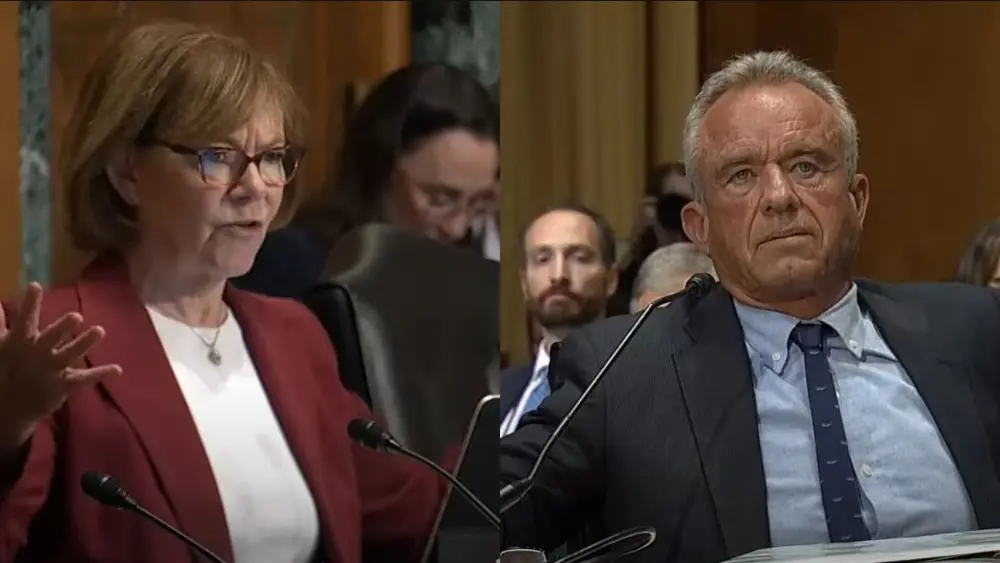 Minnesota Senator Tina Smith and Health and Human Services Secretary Robert F. Kennedy, Junior
