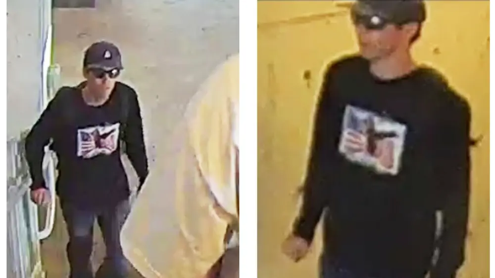 Image of two photos of person of interest