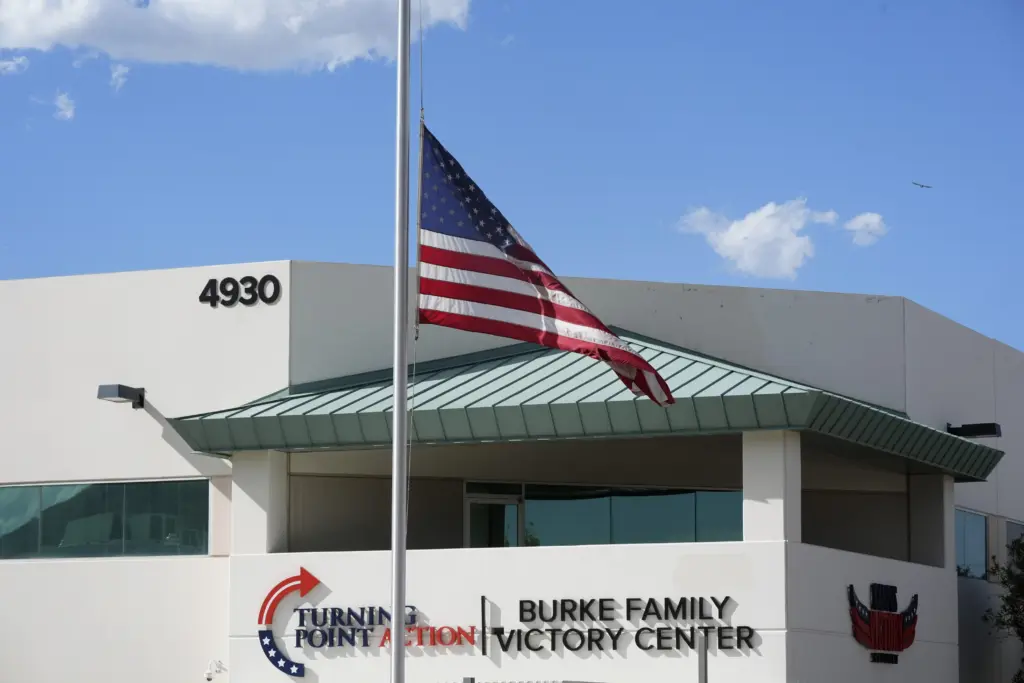 flag outside a building