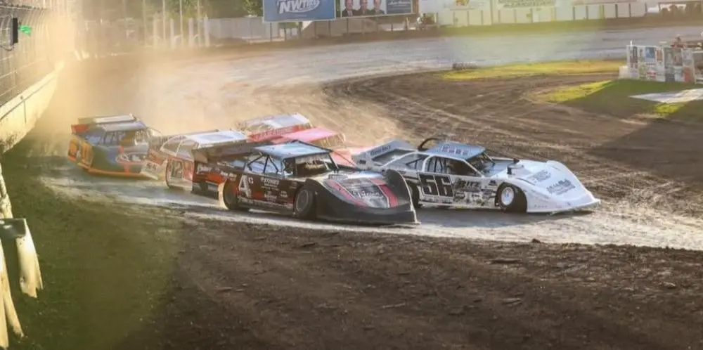 Lane Schwehr driving at River Cities Speedway in Jamestown