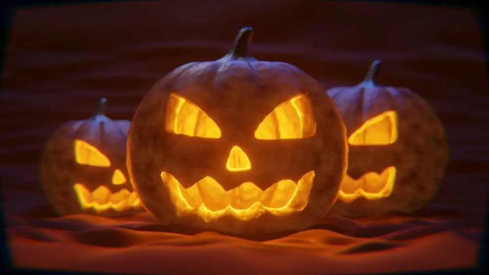 Image of three jack-o'-lanterns