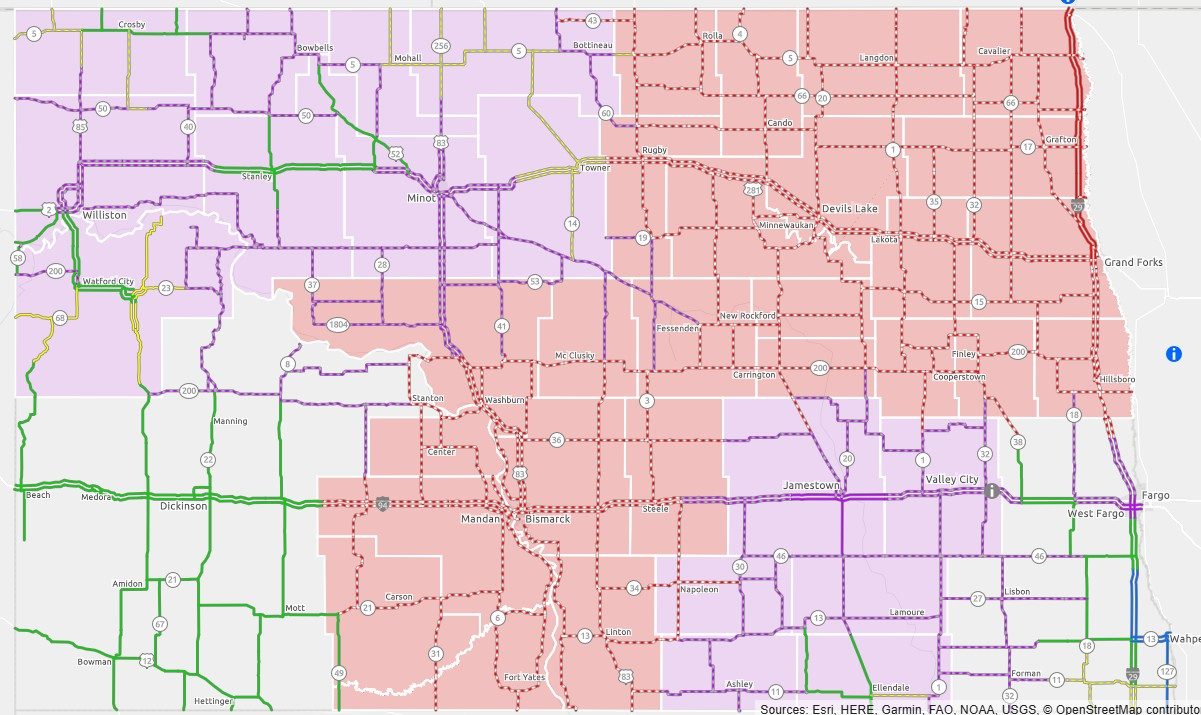 North Dakota no travel advisory 12-18-25
