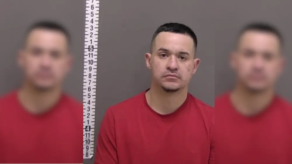 a man in a red shirt