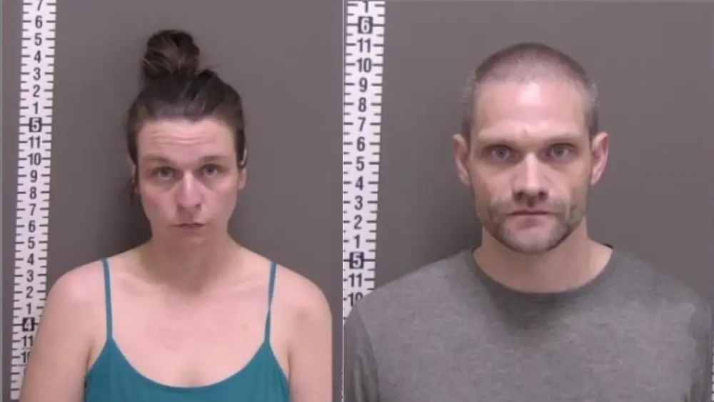 two people in mugshots