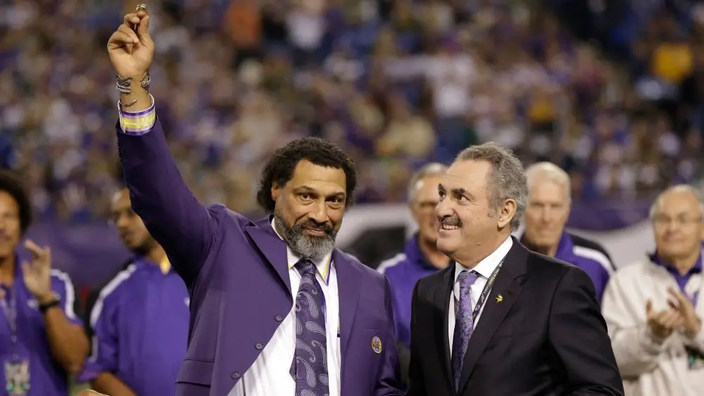 Former Minnesota Vikings defensive back Joey Browner and Minnesota Vikings owner Zygi Wilf