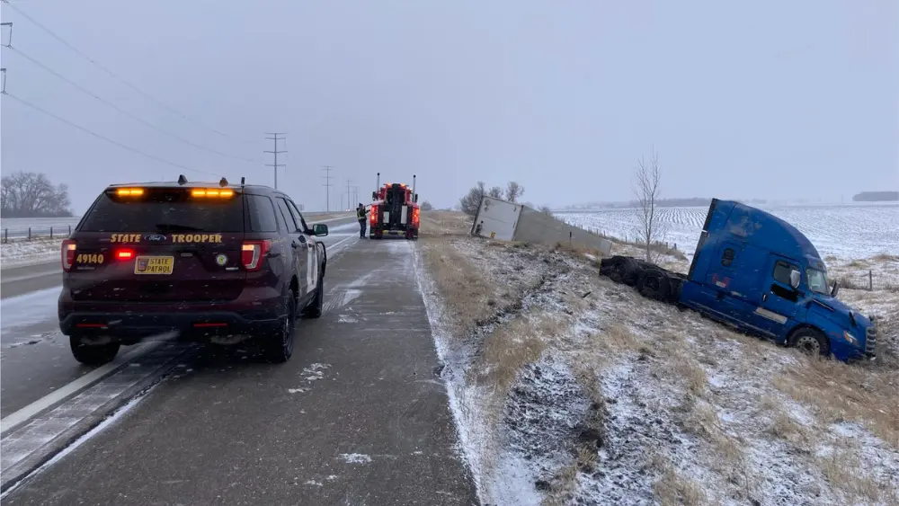 overturned semi