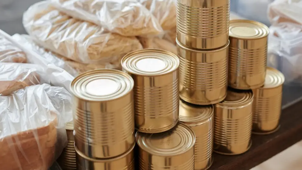 Image of food pantry items via Pexels