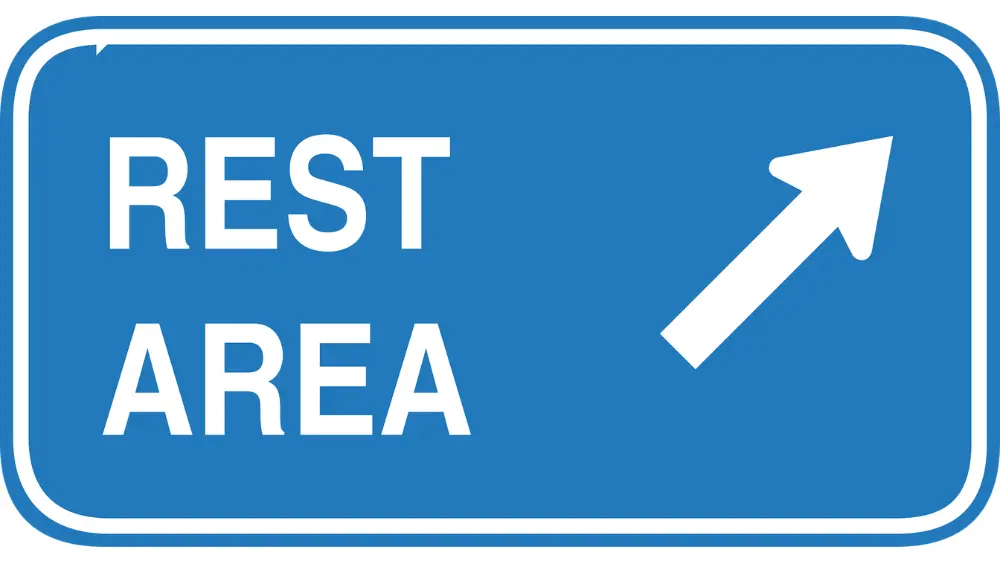a rest area sign