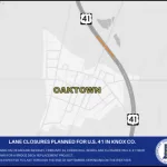 Lane Closures Scheduled for U.S. 41 in Knox County