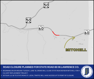 Road closure planned for State Road 60 in Lawrence County | Shake ...
